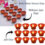 12 Water Sensor Diyas for Decoration | Kids & Pets Friendly